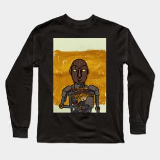 NFT Character RobotMask with GlassSkin Color and Expressionist Background Long Sleeve T-Shirt